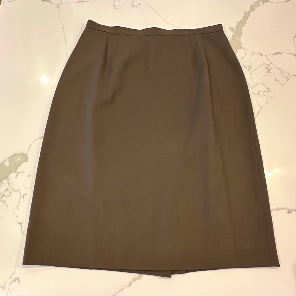 JH Collectibles Vintage Army Olive Green Wool A-Line Skirt USA Career Size 16